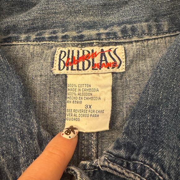 Bill Blass Jeans Vintage Y2K Denim Button Front Dress Size 3X Plus - Picture 3 of 8